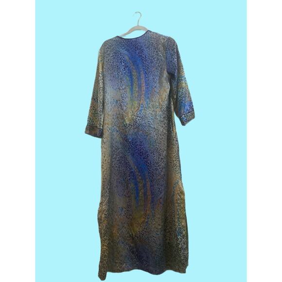 Oscar de la Renta Silk Abstract Animal Print Robe/ MuMu Sz M - Picture 5 of 6